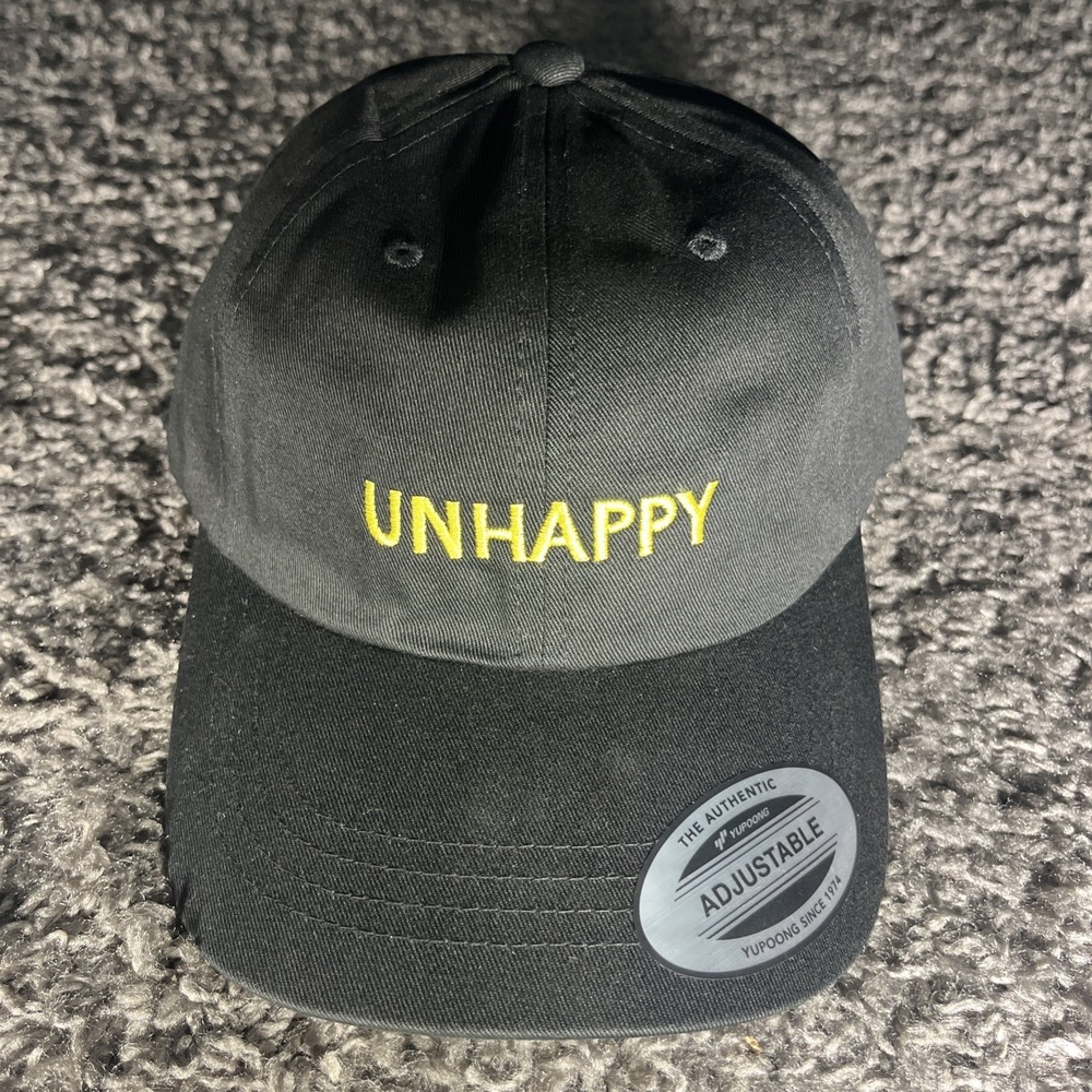 Unhappy Black Adjustable Hat‎